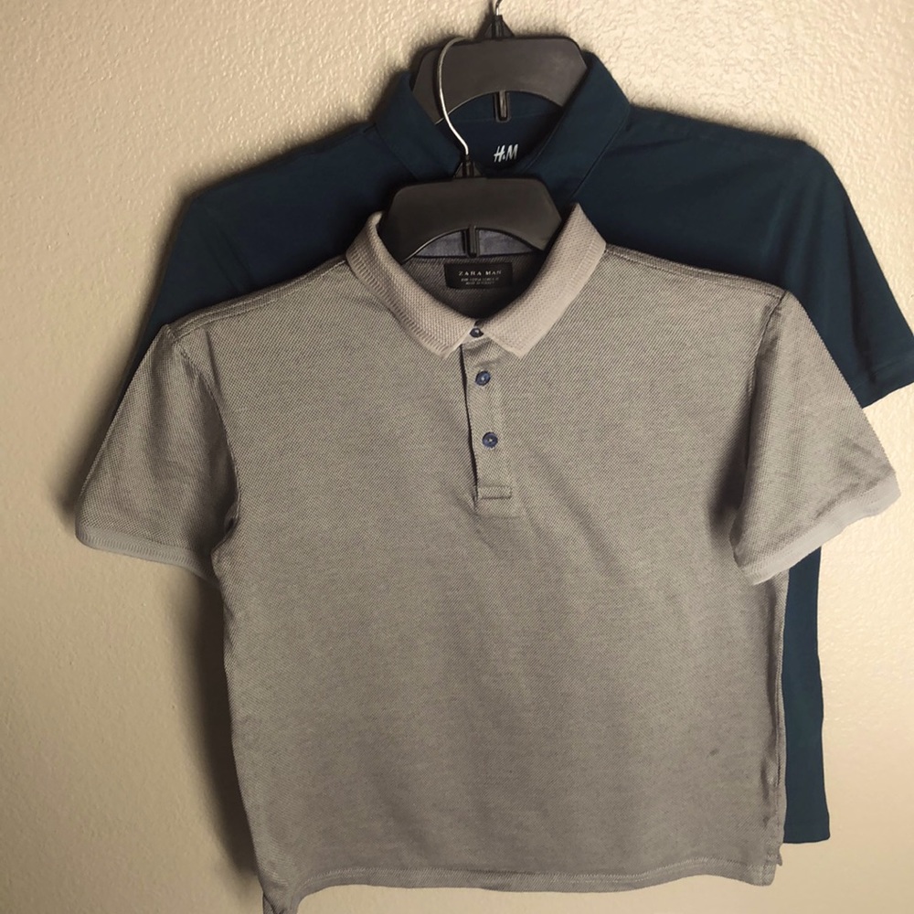 Men’s Small Polos Teal Blue Green Grey